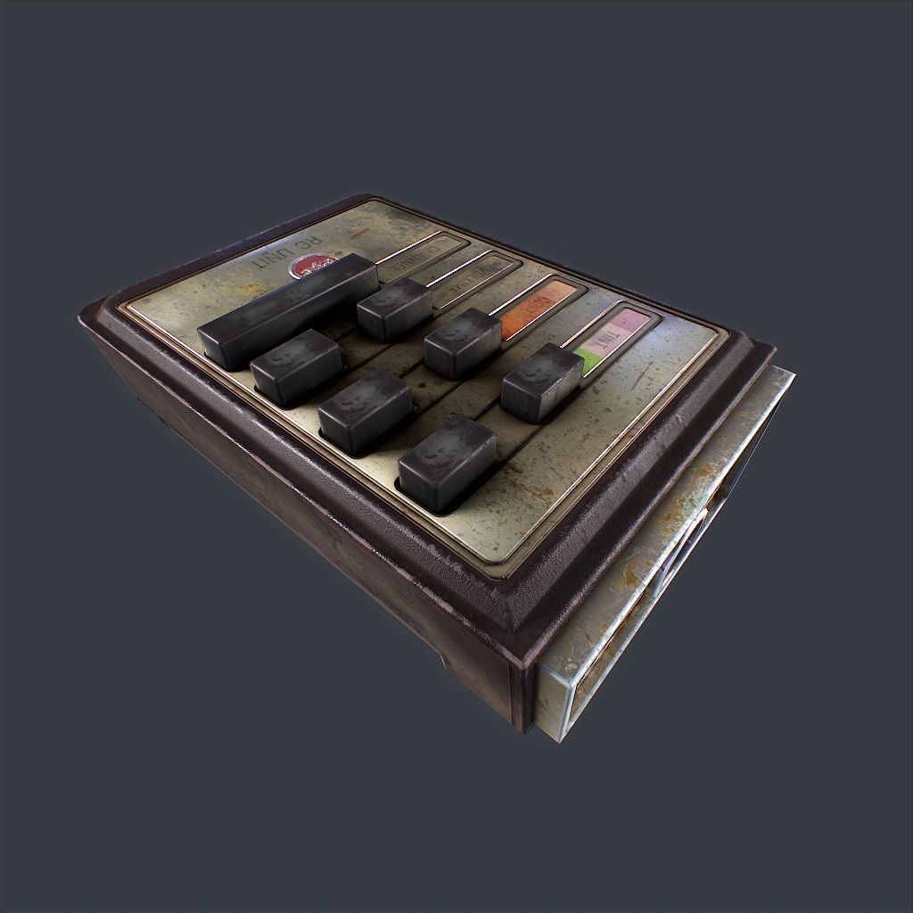 Old Remote controller Low-poly 3D model_2