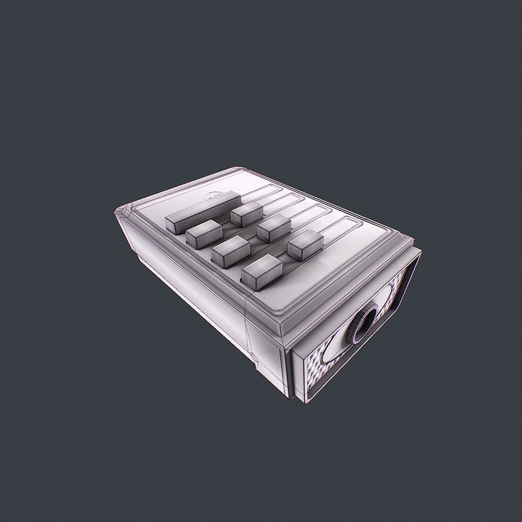 Old Remote controller Low-poly 3D model_17