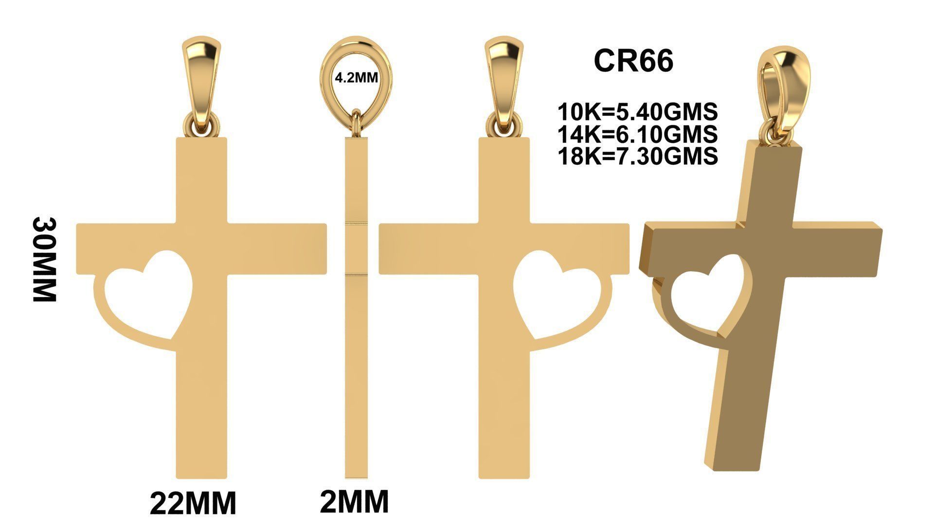 CROSS PENDANT CR66 3D print model_6