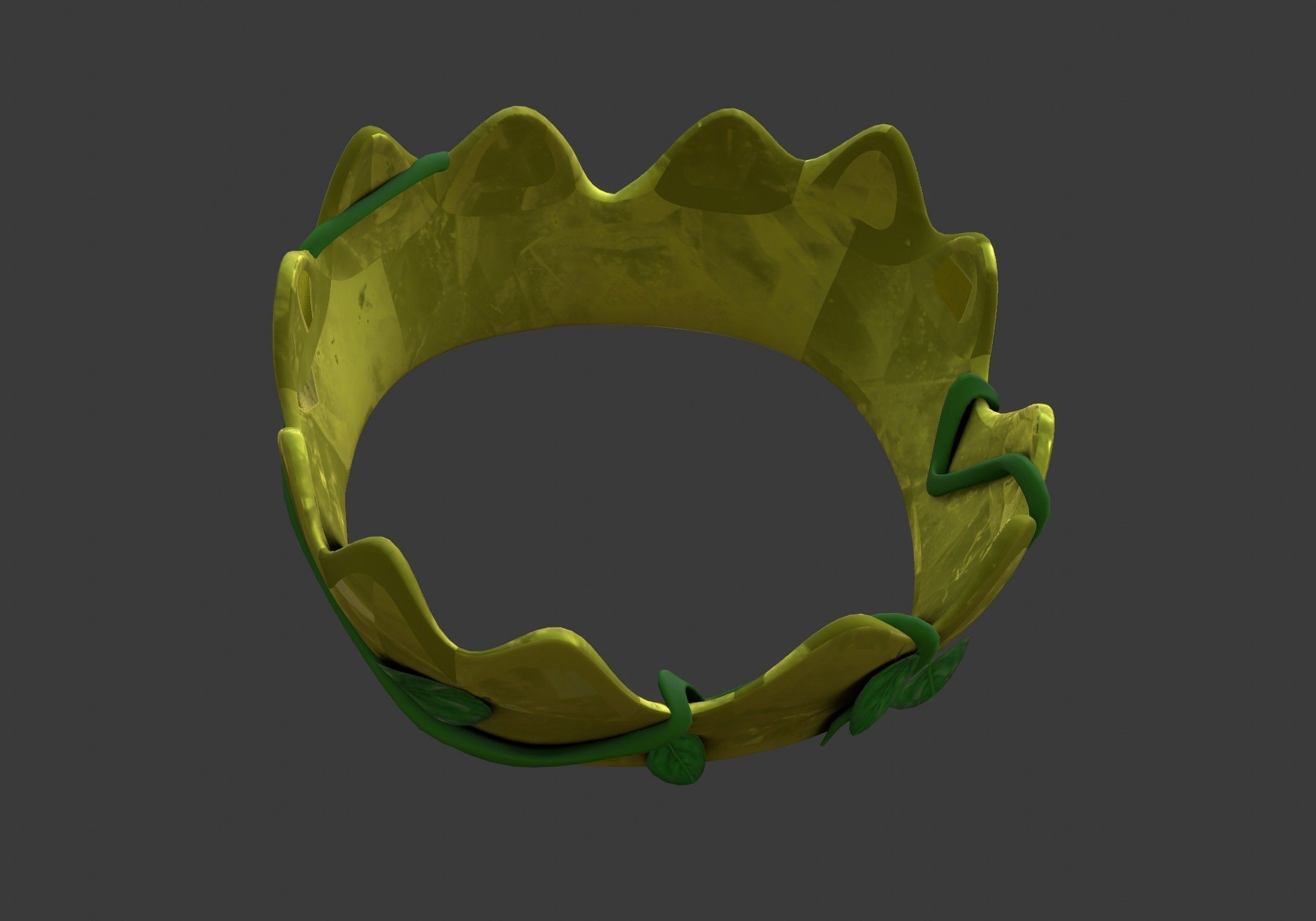crown with leaves 3D model_7