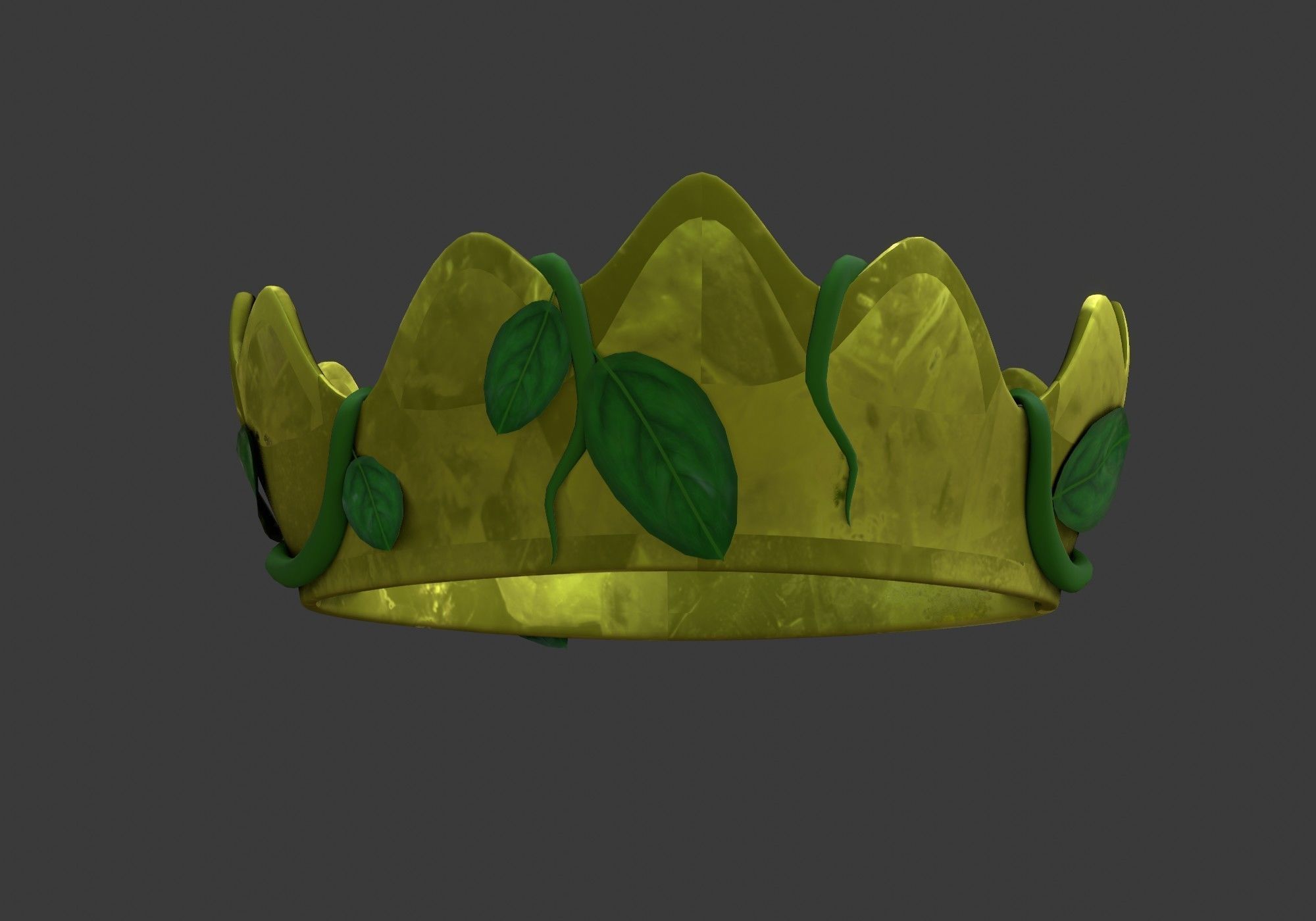 crown with leaves 3D model_5
