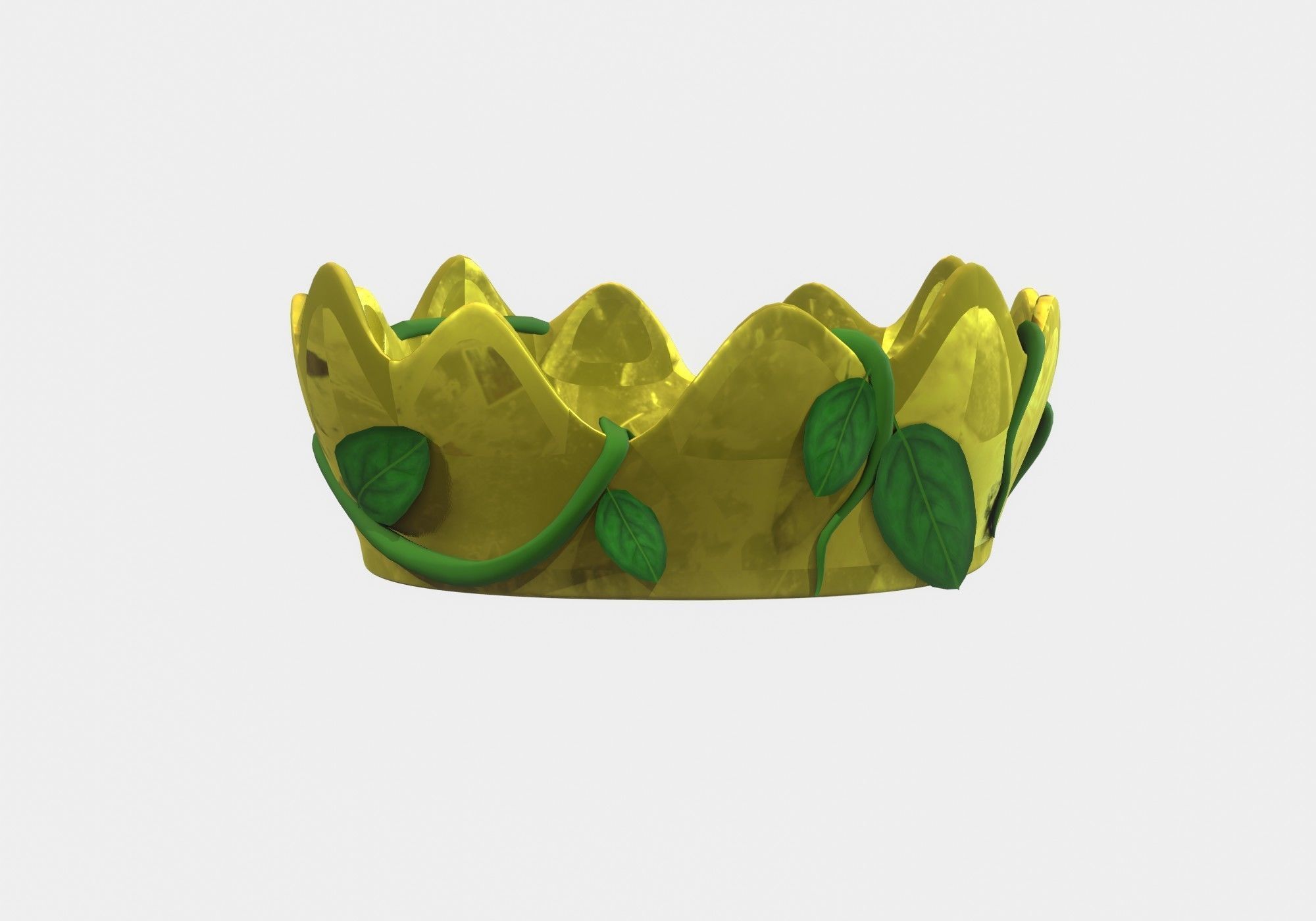 crown with leaves 3D model_3