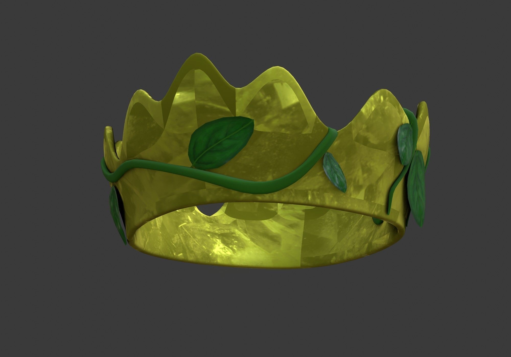 crown with leaves 3D model_6