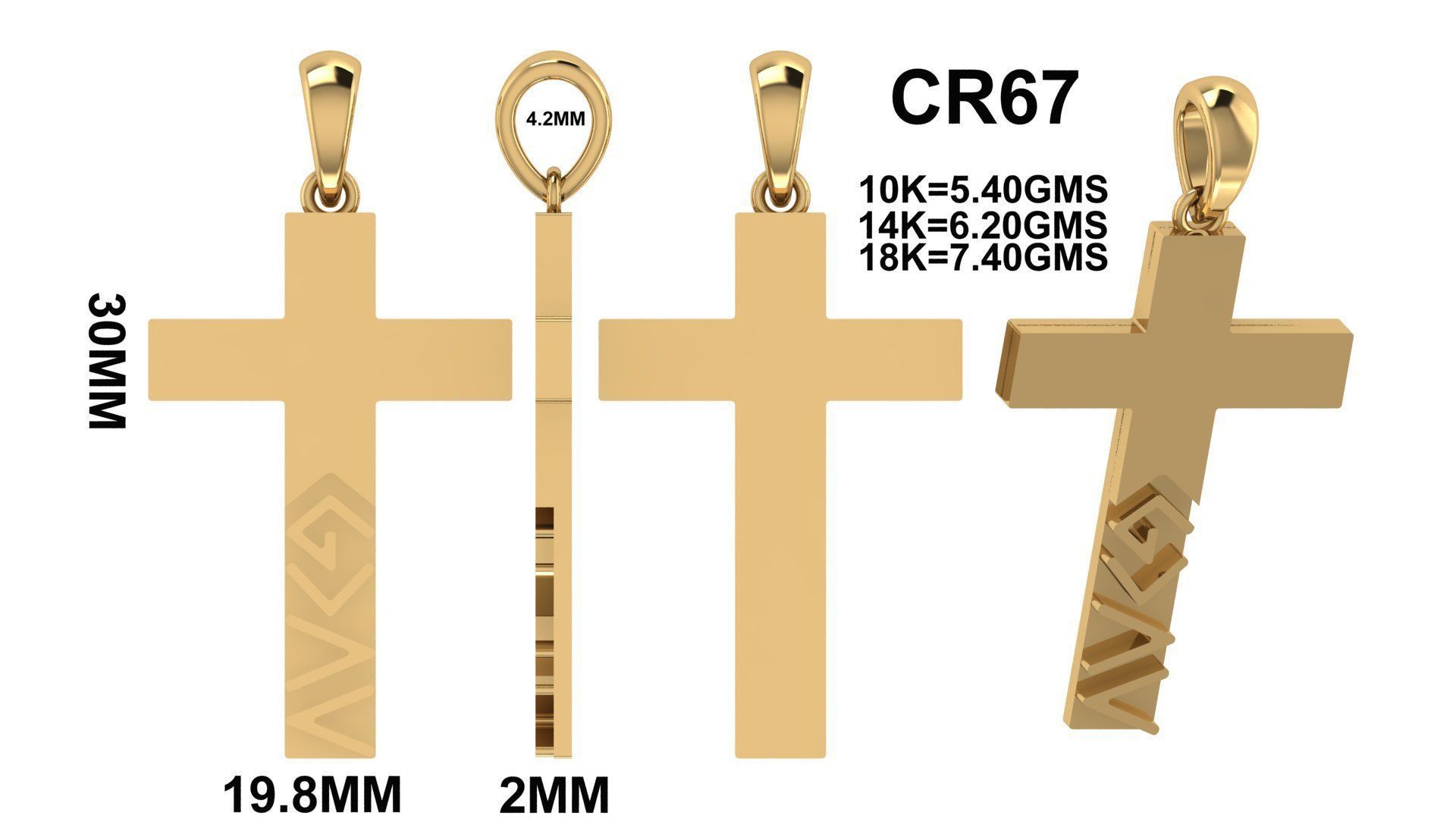 CROSS PENDANT CR67 3D print model_6