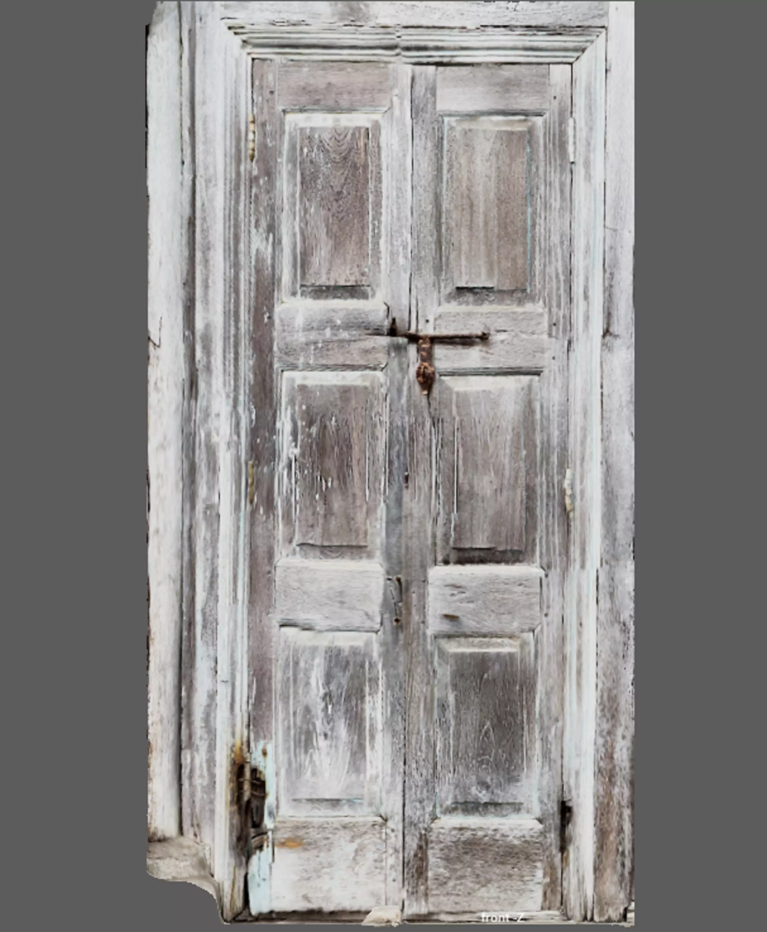 Ancient wooden doors 3D model_0