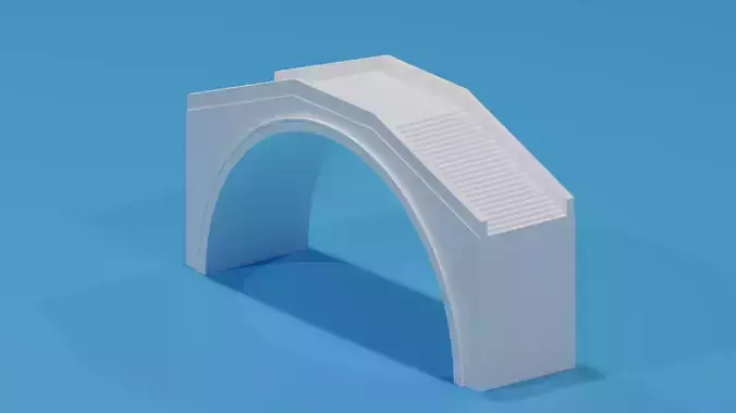 Cartoon Chinese Stone Bridge