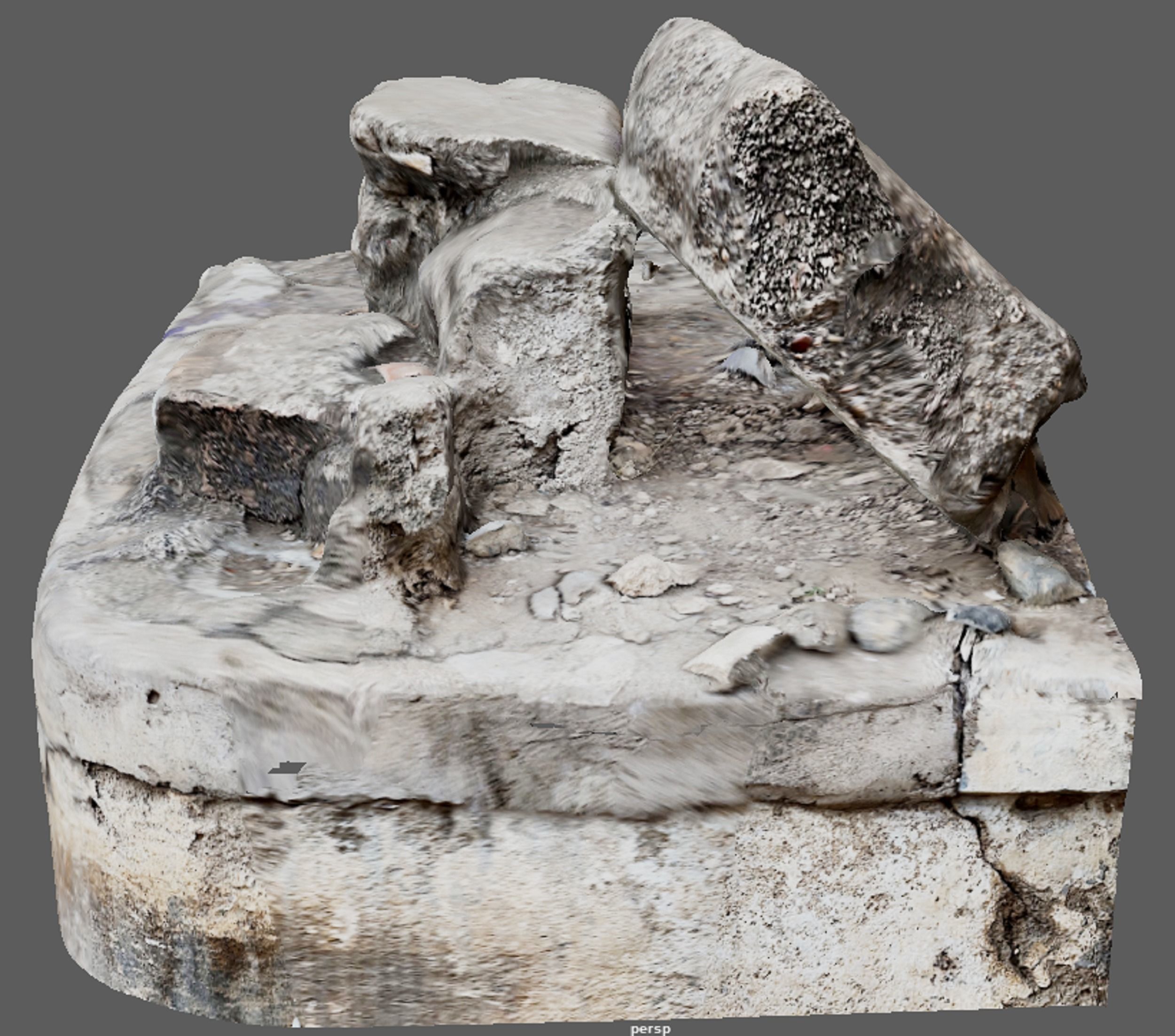 Ruined rocks 3D model_1