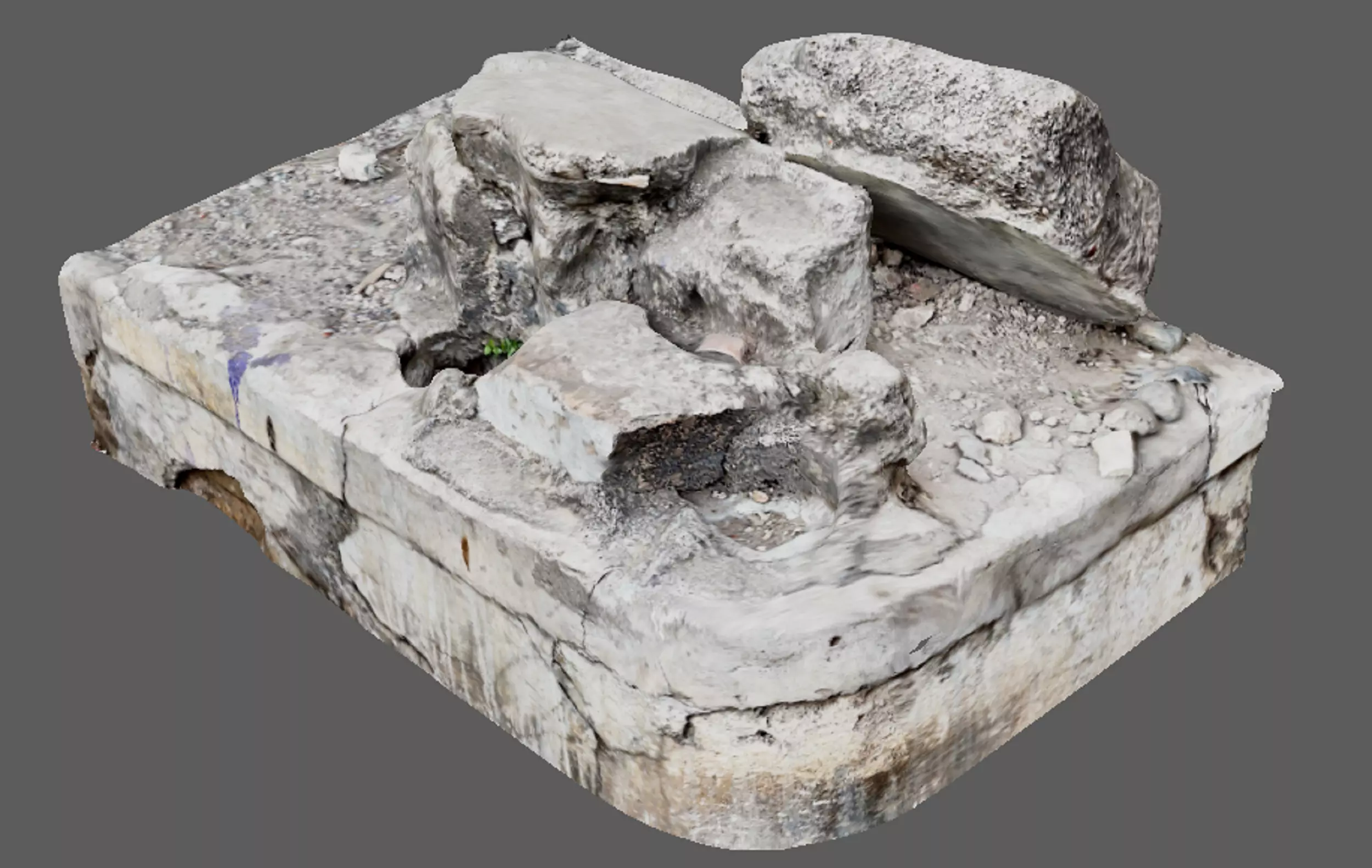 Ruined rocks 3D model_0