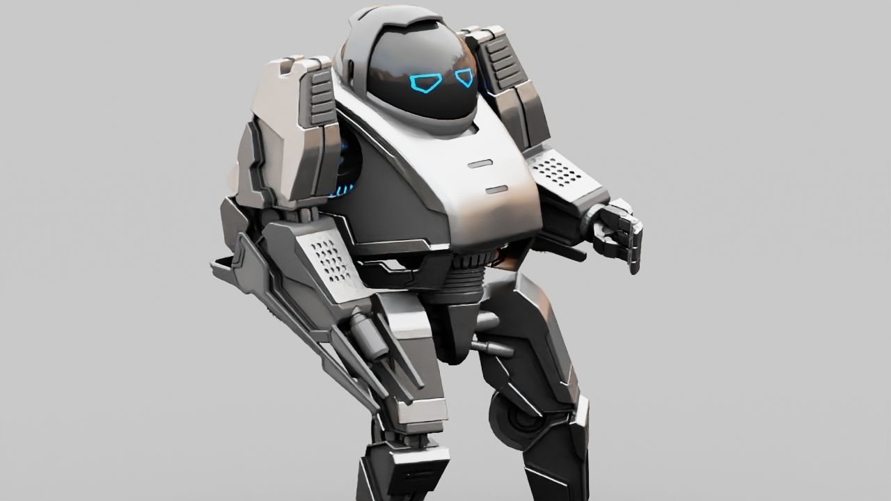 Battle droid rigged 3D model_3