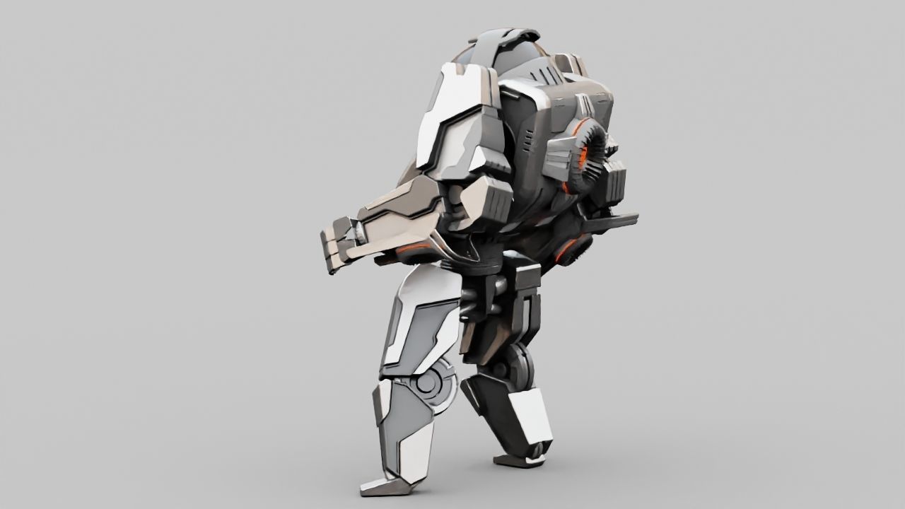Battle droid rigged 3D model_10