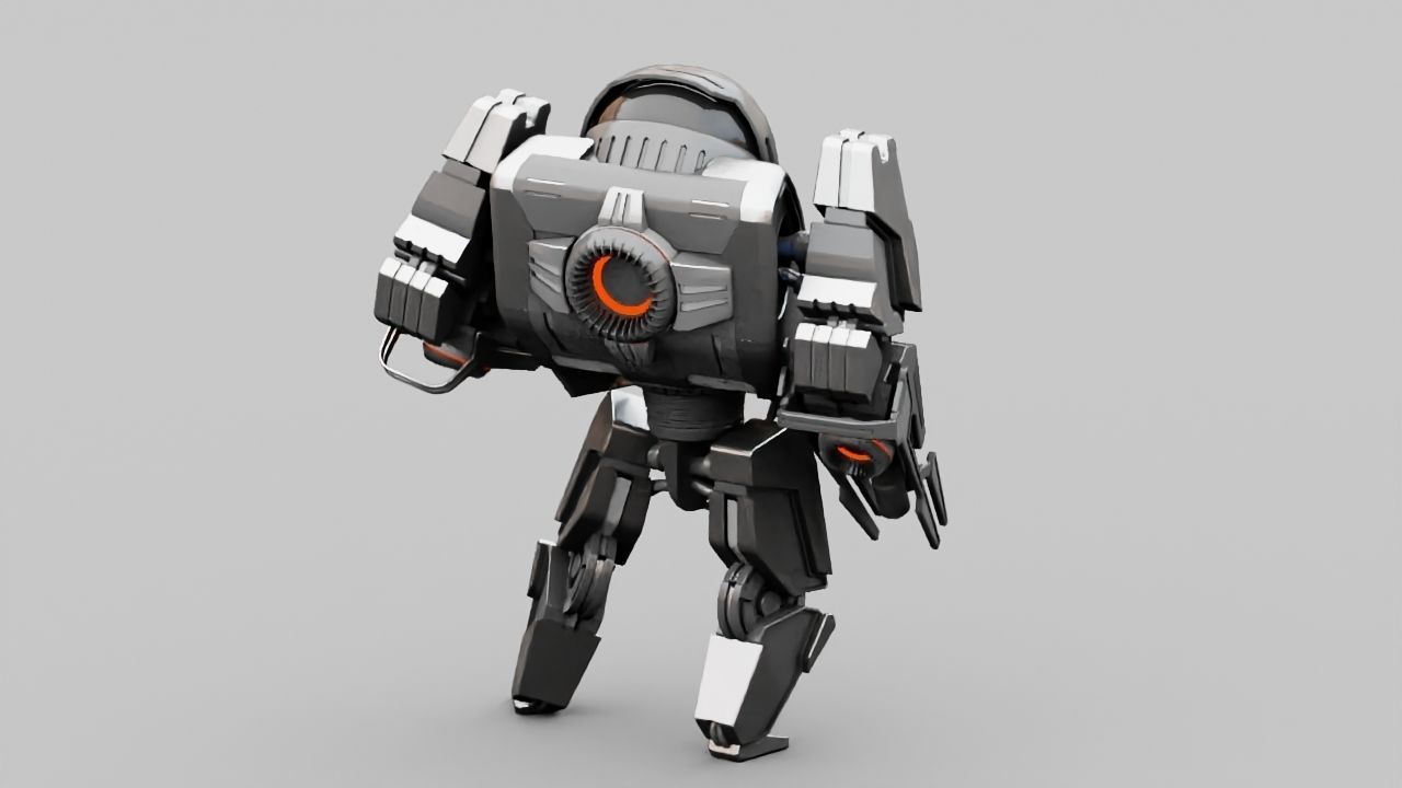 Battle droid rigged 3D model_9