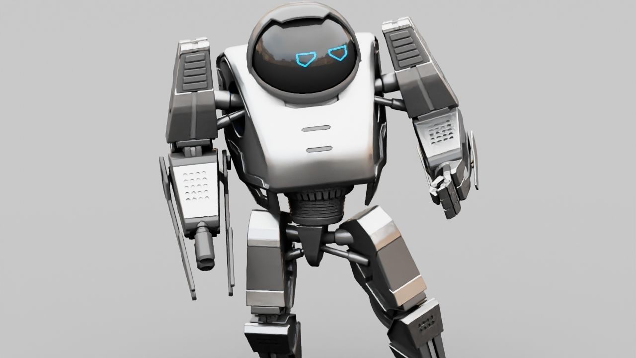 Battle droid rigged 3D model_1