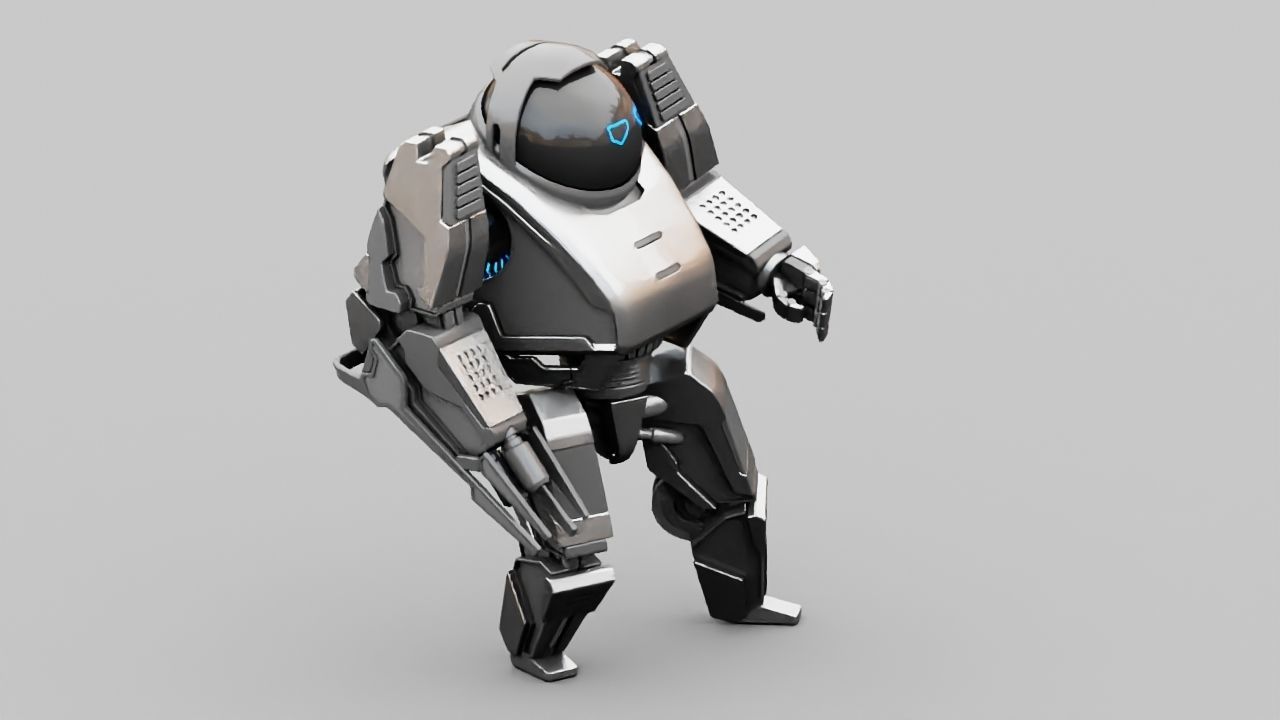 Battle droid rigged 3D model_8