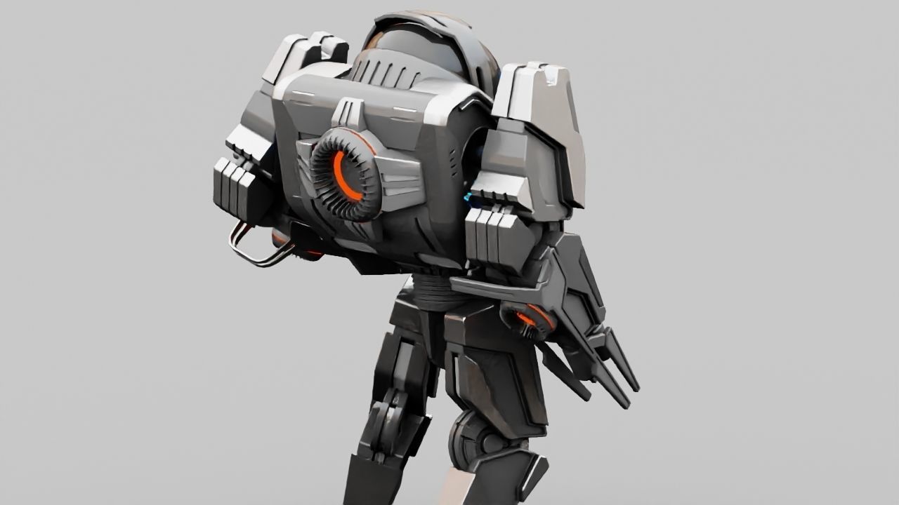 Battle droid rigged 3D model_4