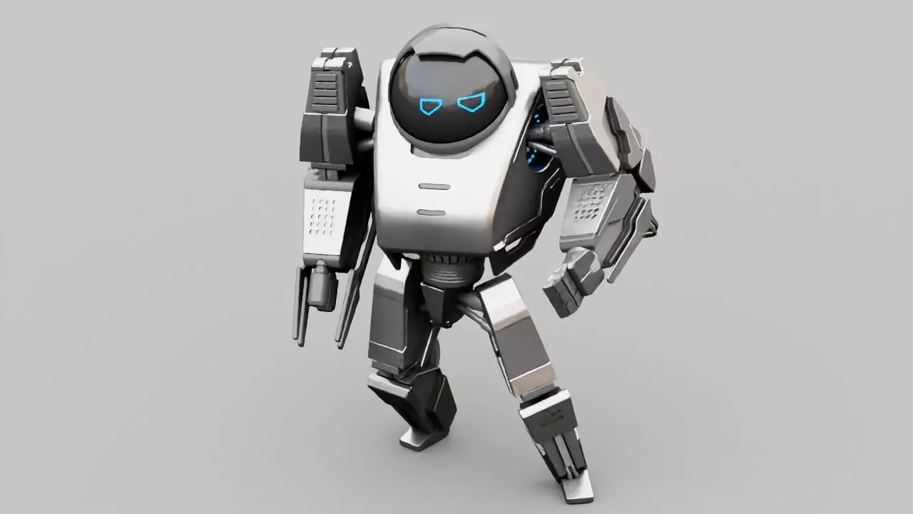 Battle droid rigged 3D model_0