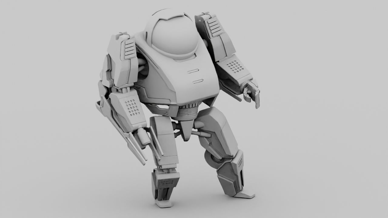 Battle droid rigged 3D model_21