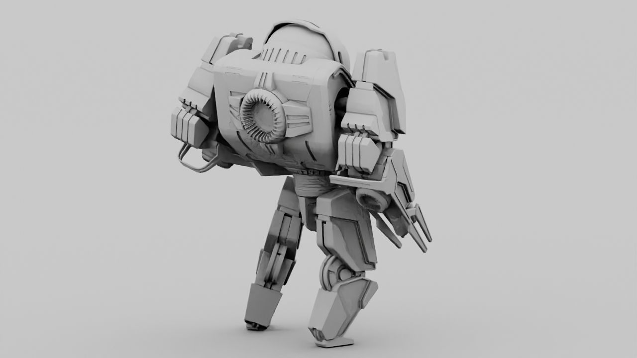 Battle droid rigged 3D model_22