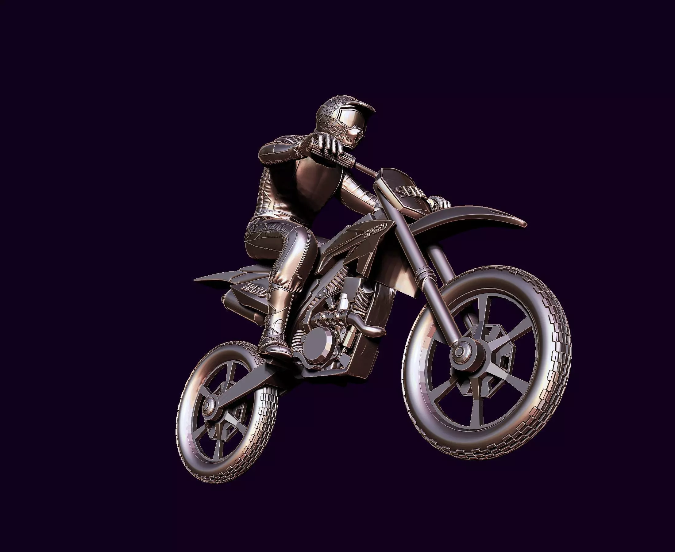 racer and motorcycle Suzuki rmz-250 3D print model