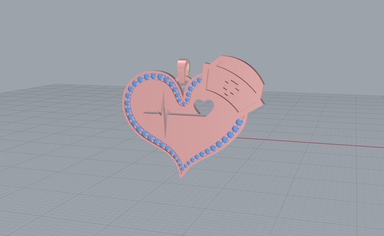 Heart pendant with Doctor style  fashion 3D print model_5