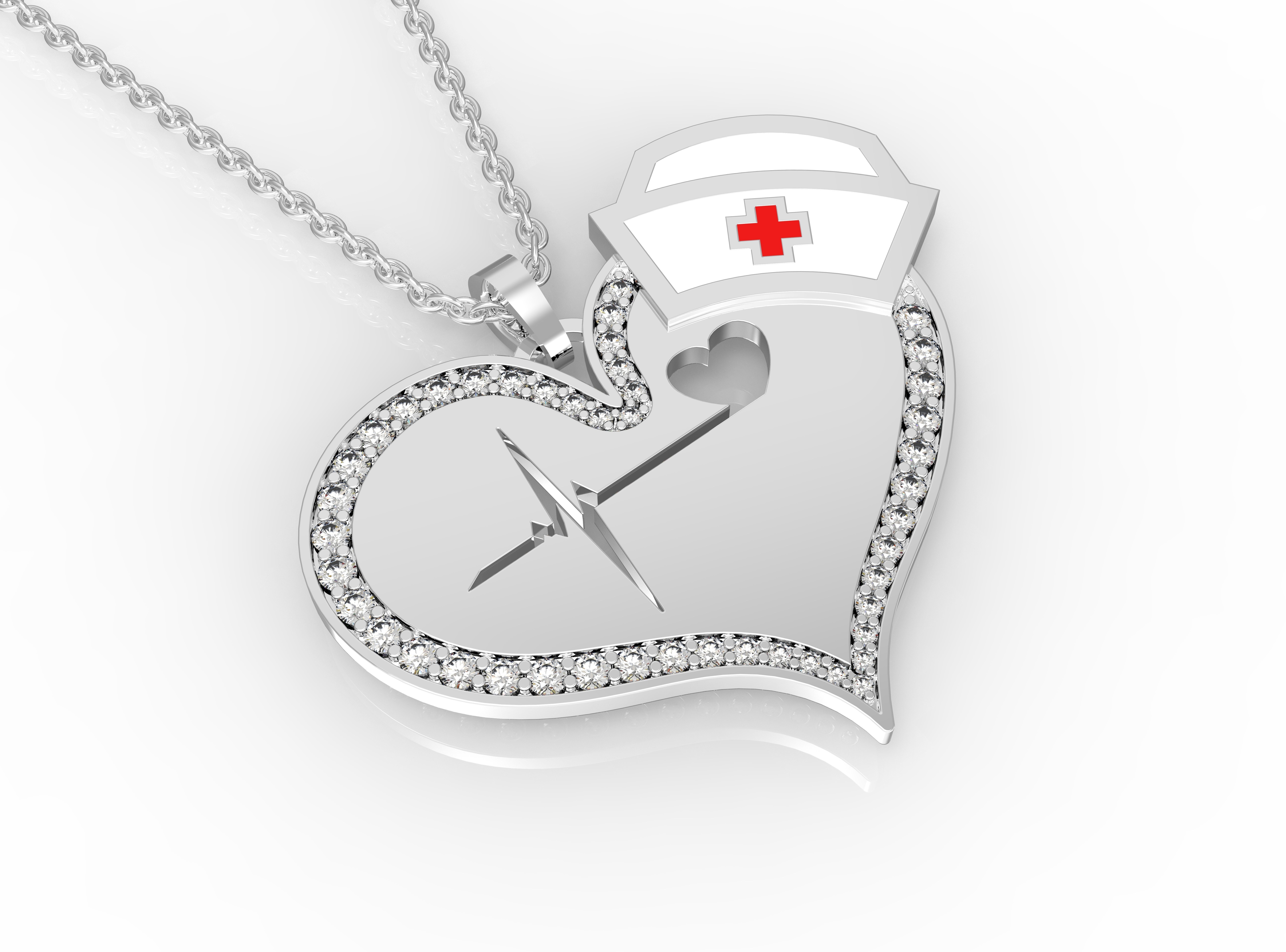 Heart pendant with Doctor style  fashion 3D print model_1