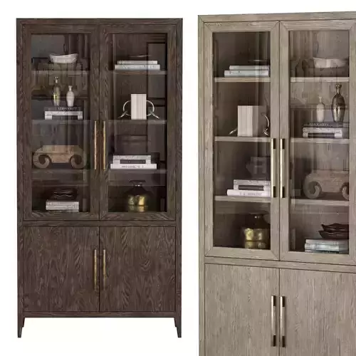 FRENCH CONTEMPORARY GLASS SIDEBOARD HUTCH