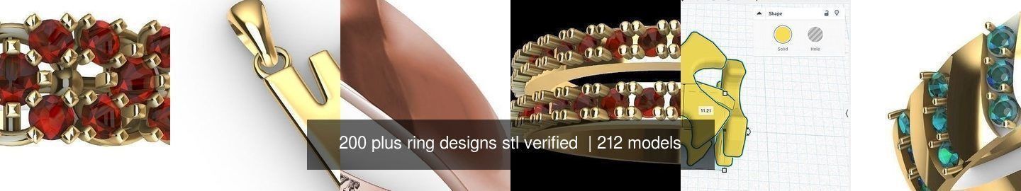 200 plus ring designs stl verified  3D Model Collection_79