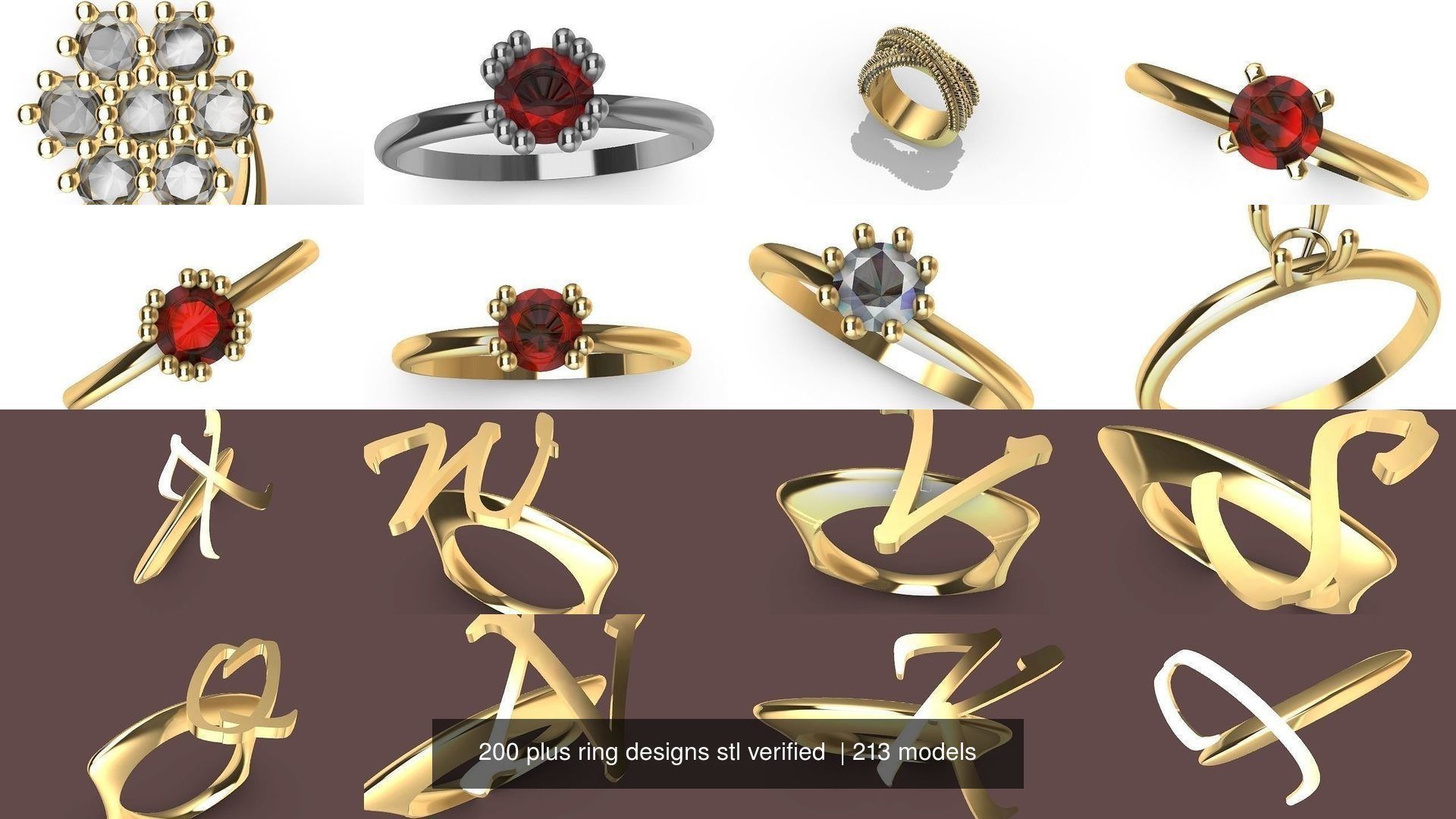 200 plus ring designs stl verified  3D Model Collection_82