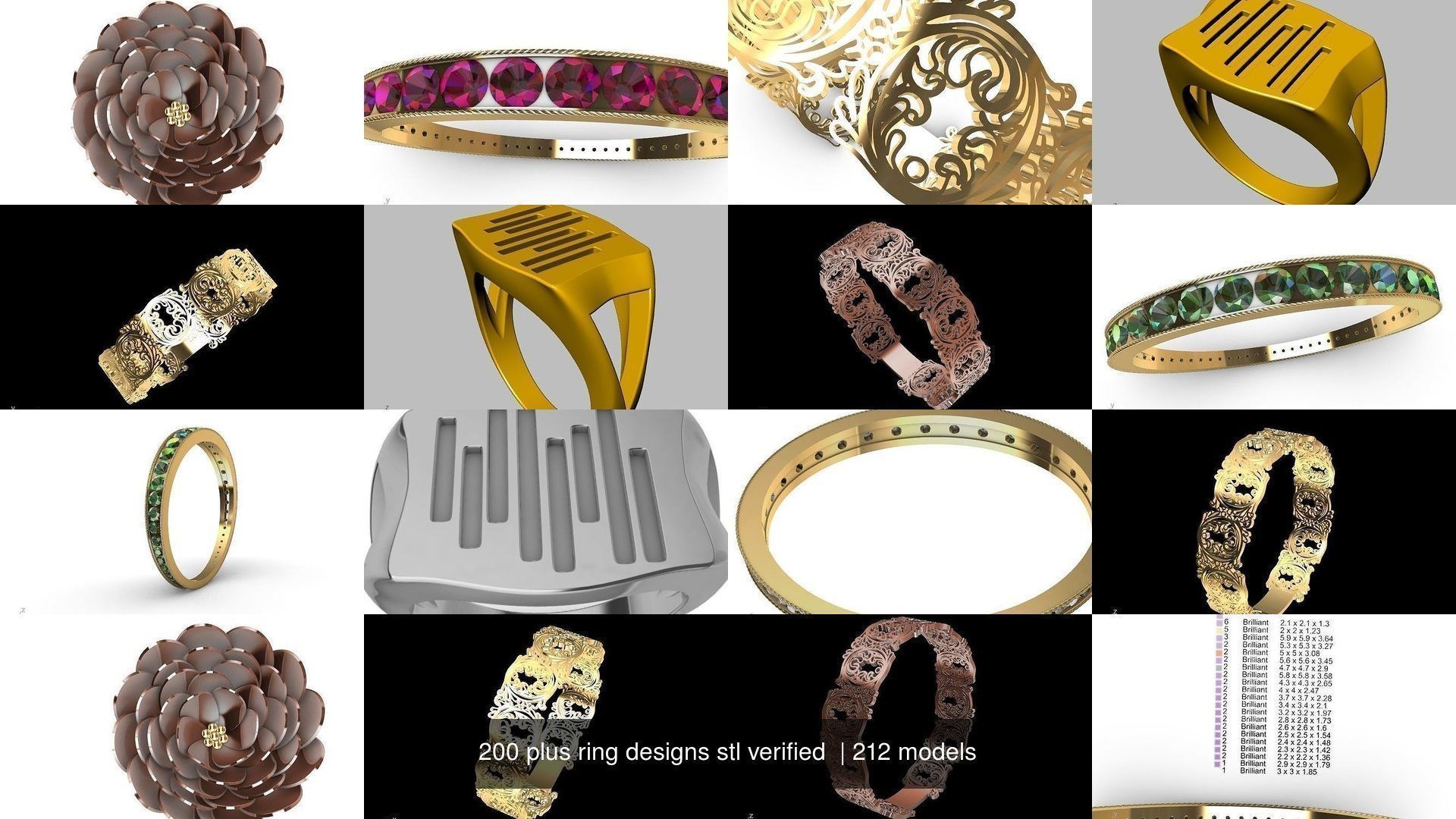 200 plus ring designs stl verified  3D Model Collection_95