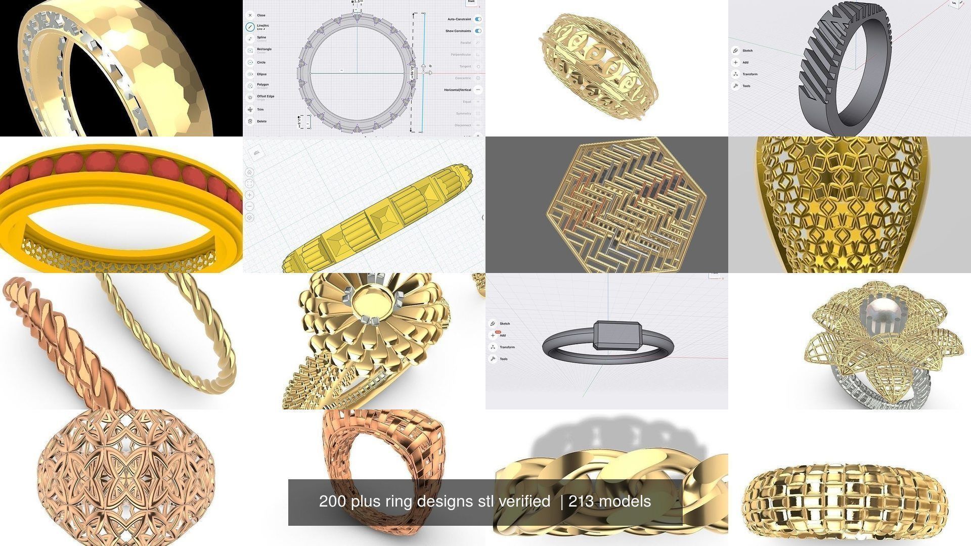 200 plus ring designs stl verified  3D Model Collection_42