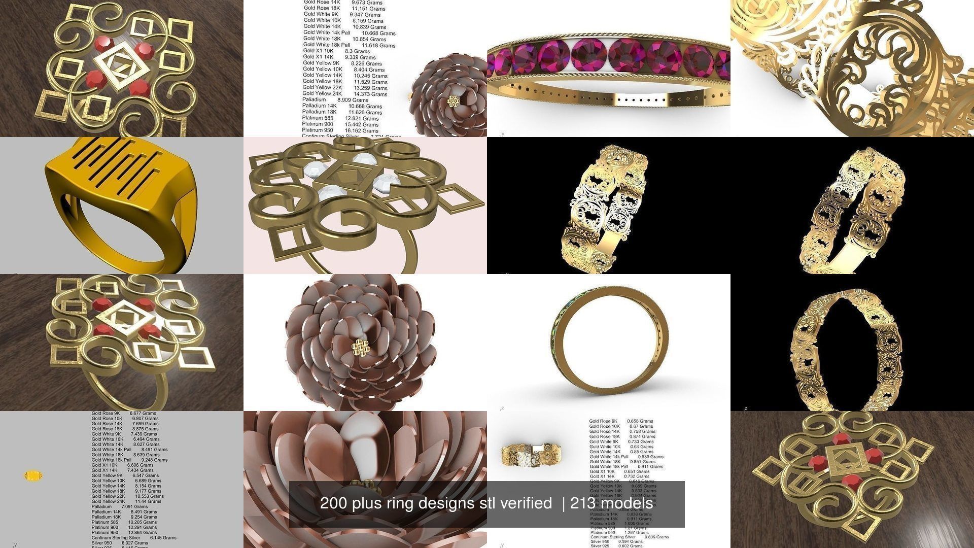 200 plus ring designs stl verified  3D Model Collection_94