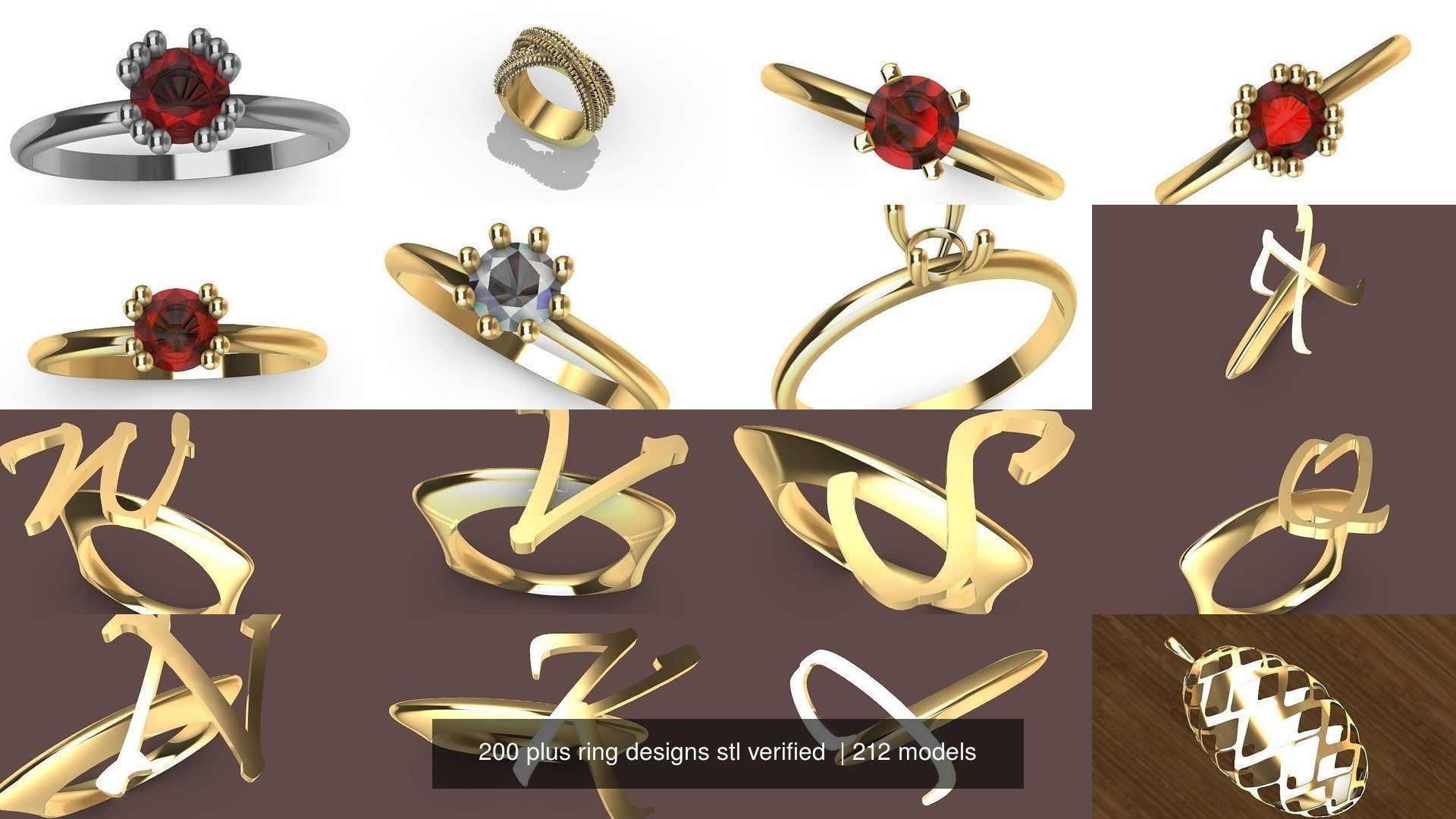 200 plus ring designs stl verified  3D Model Collection_83