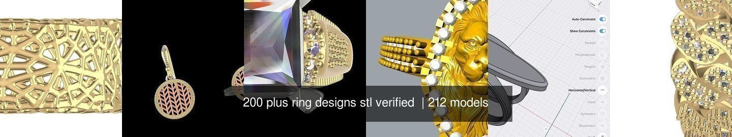 200 plus ring designs stl verified  3D Model Collection_39