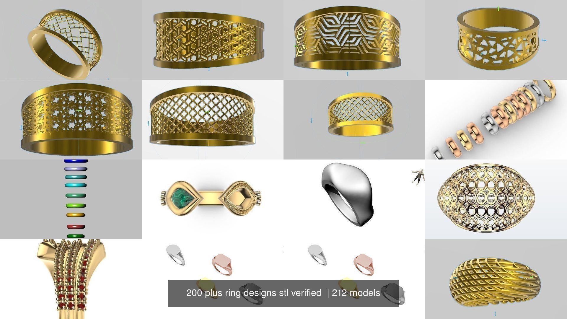 200 plus ring designs stl verified  3D Model Collection_54