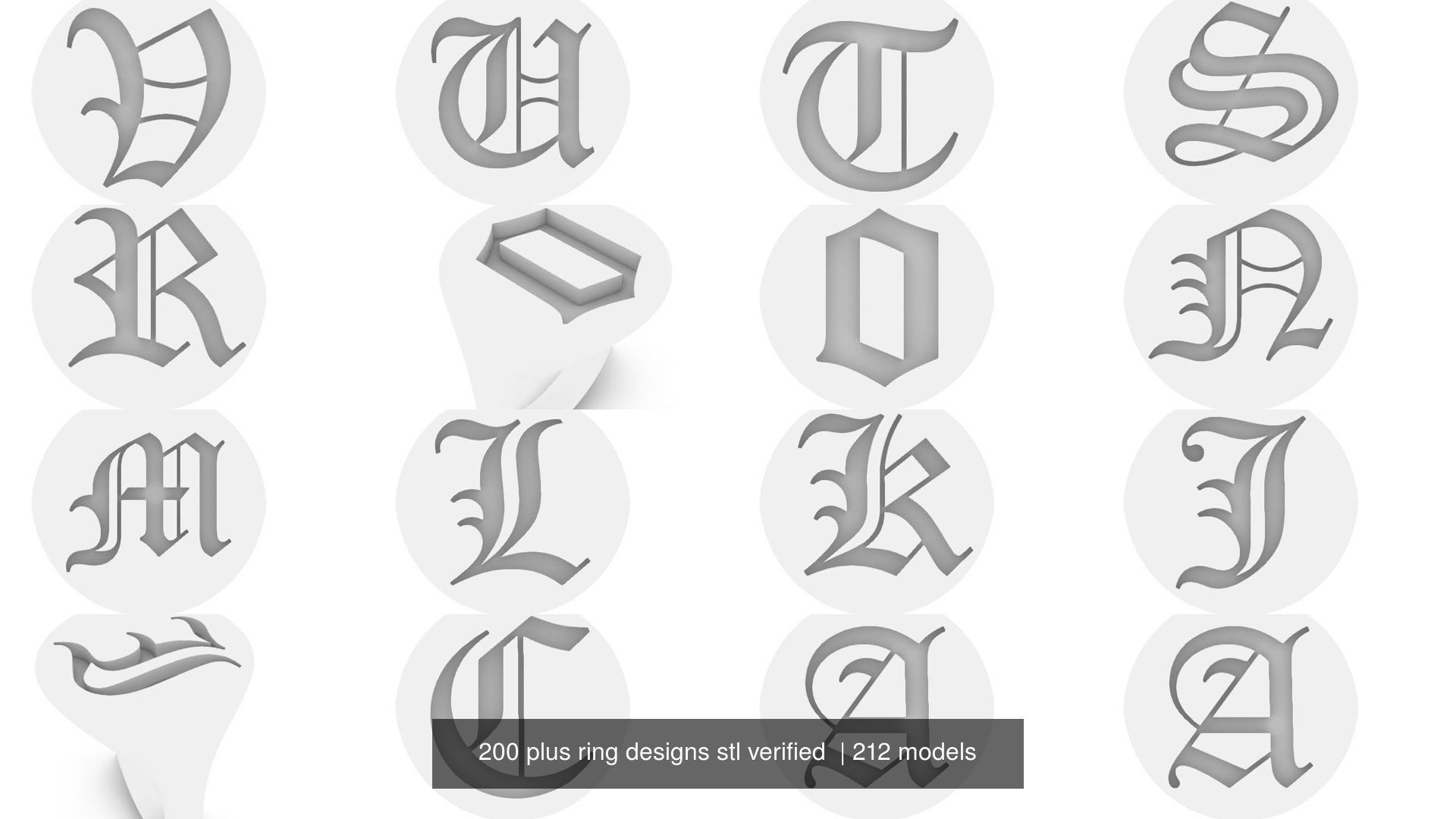 200 plus ring designs stl verified  3D Model Collection_63