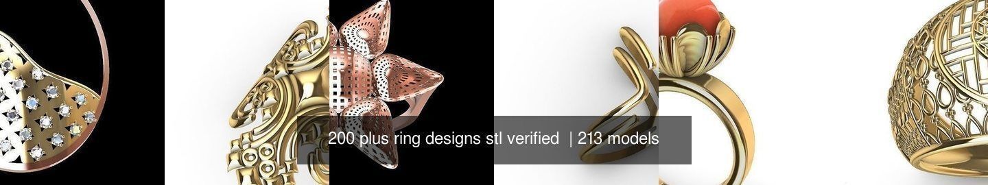 200 plus ring designs stl verified  3D Model Collection_87