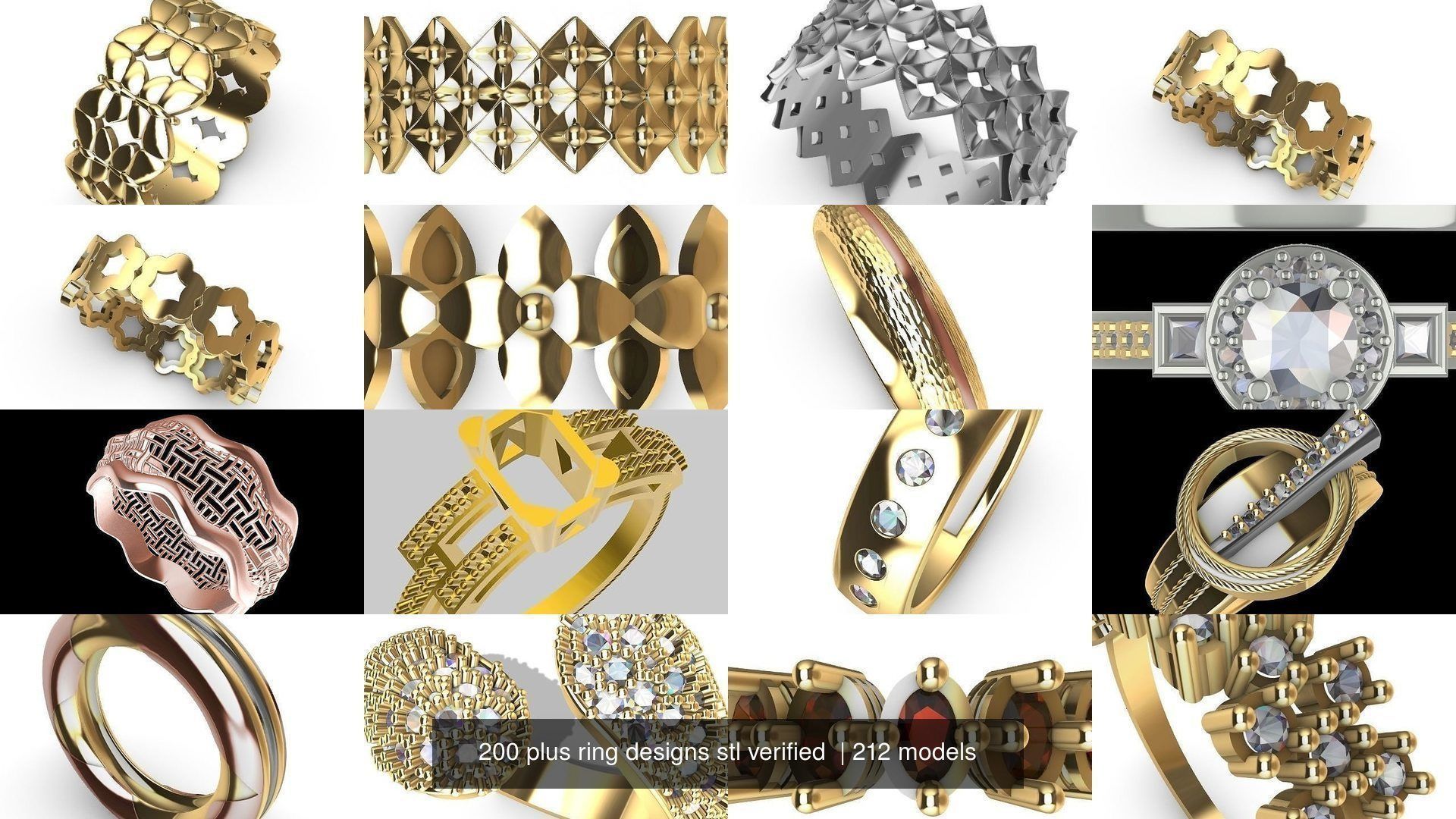 200 plus ring designs stl verified  3D Model Collection_74