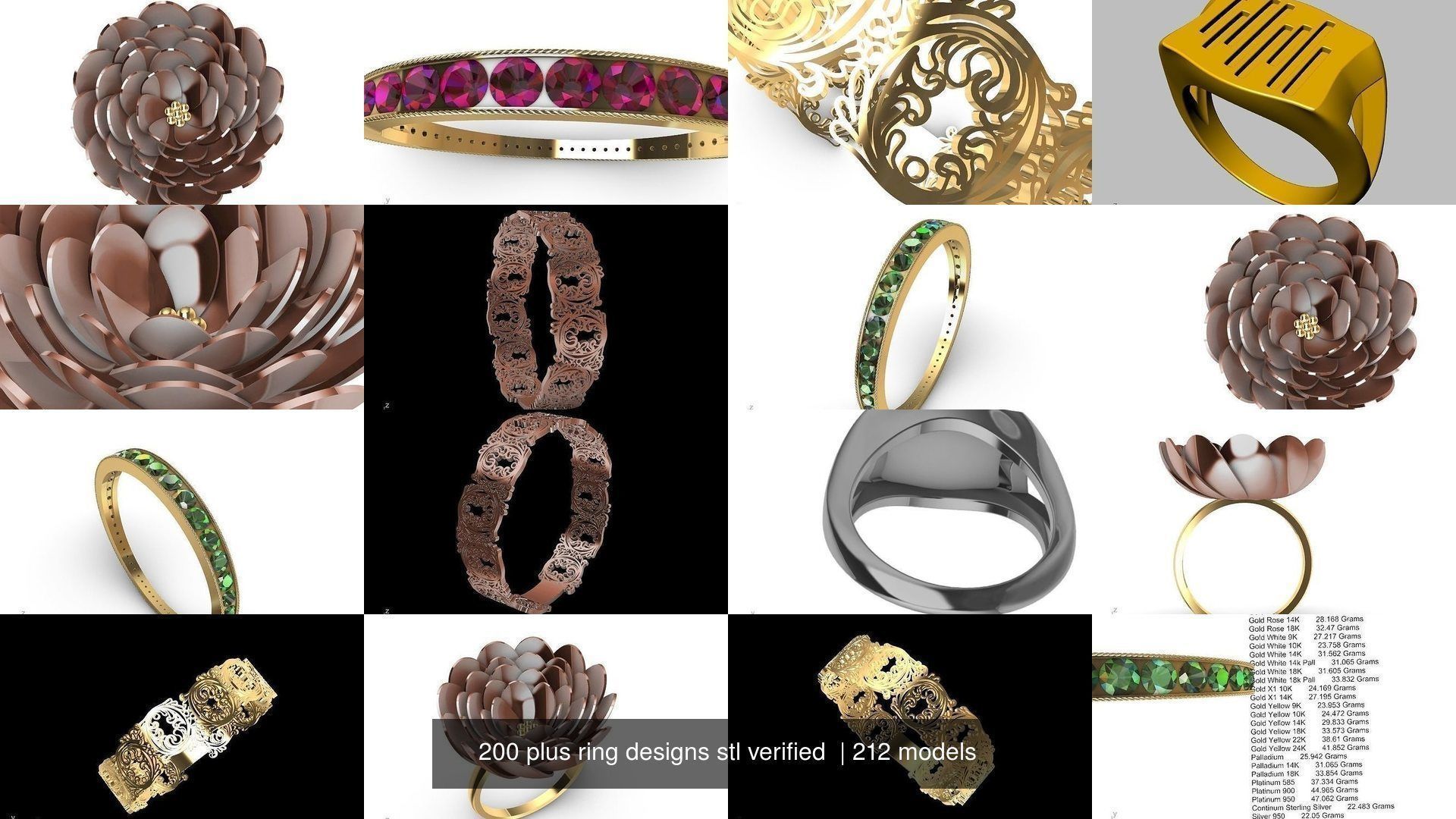 200 plus ring designs stl verified  3D Model Collection_96