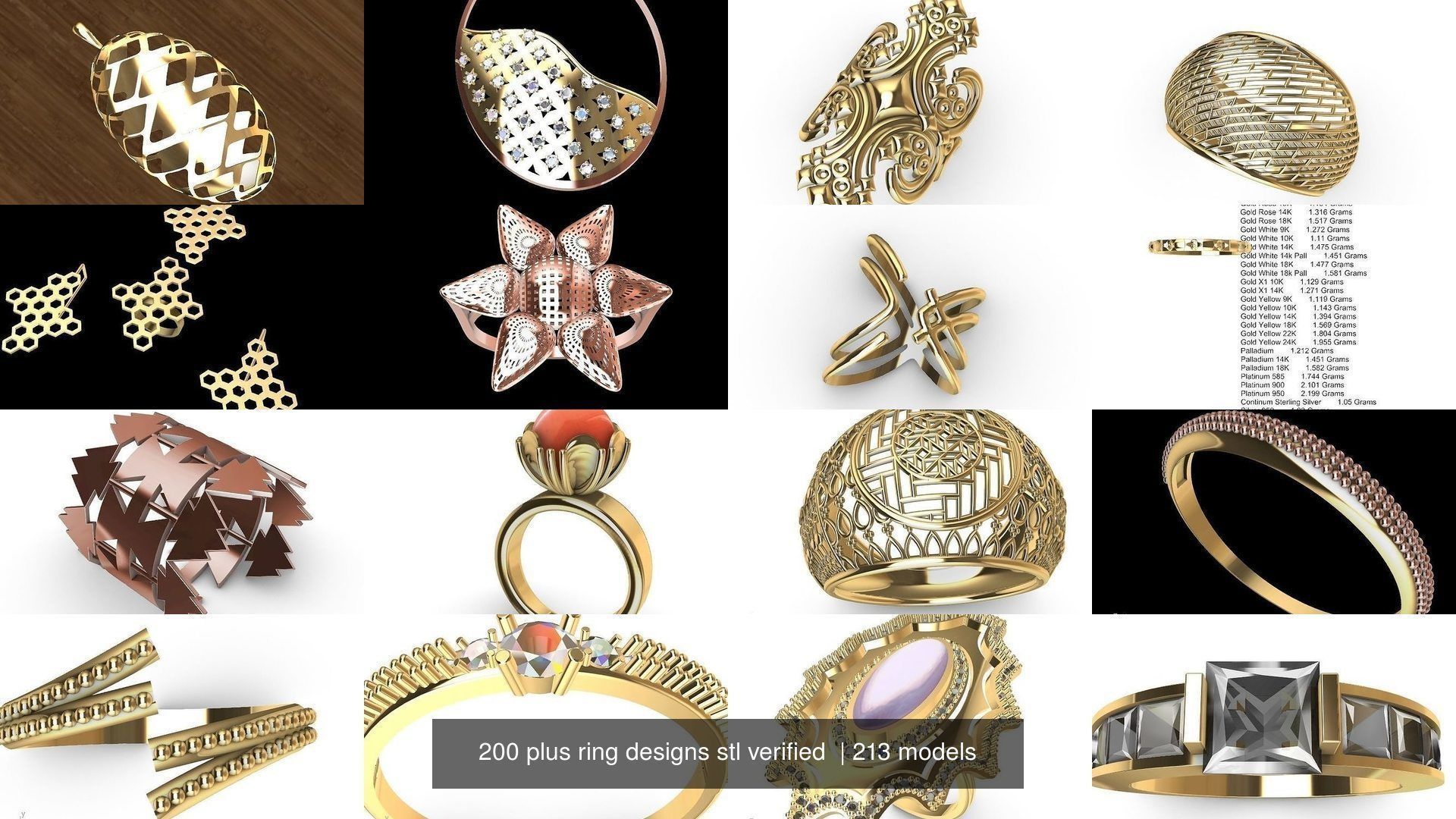 200 plus ring designs stl verified  3D Model Collection_88