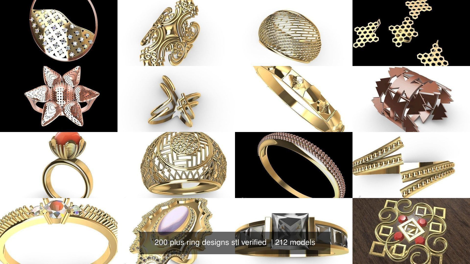 200 plus ring designs stl verified  3D Model Collection_89