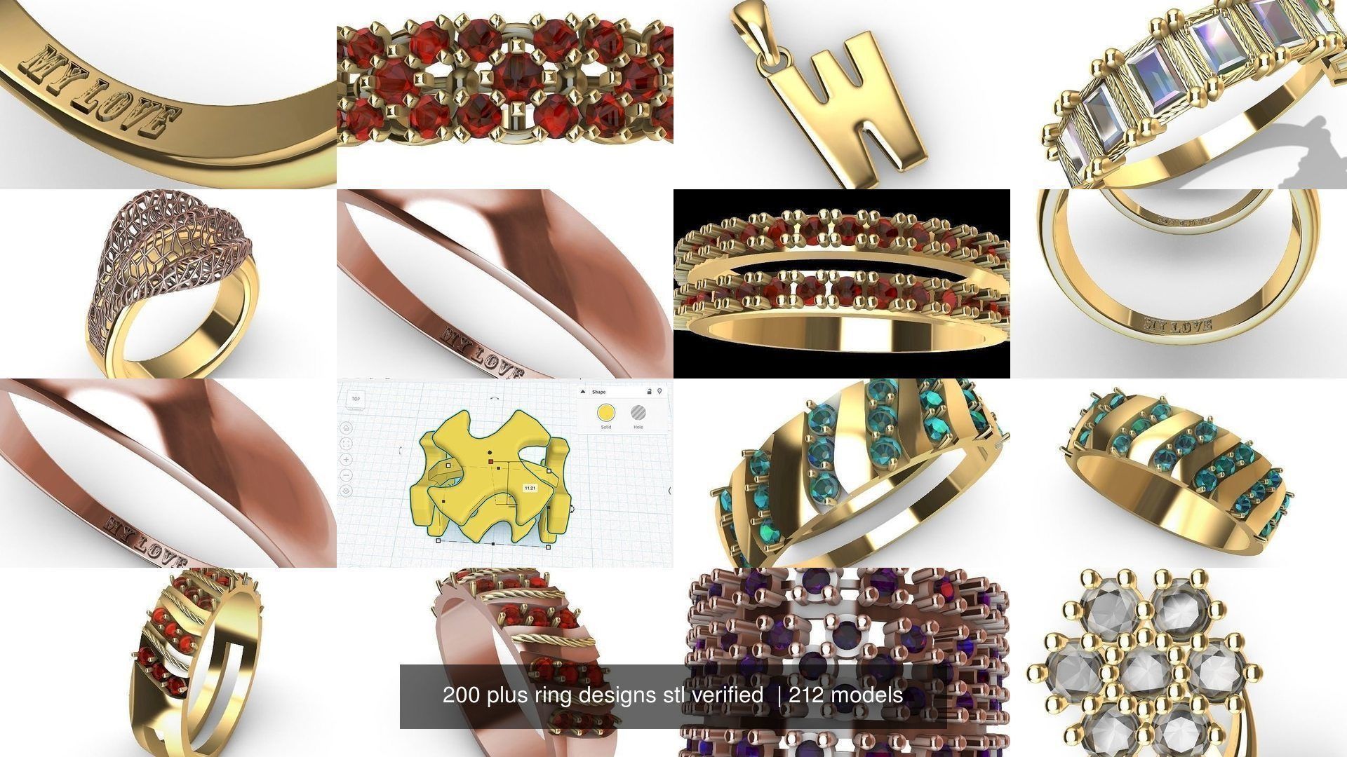 200 plus ring designs stl verified  3D Model Collection_78