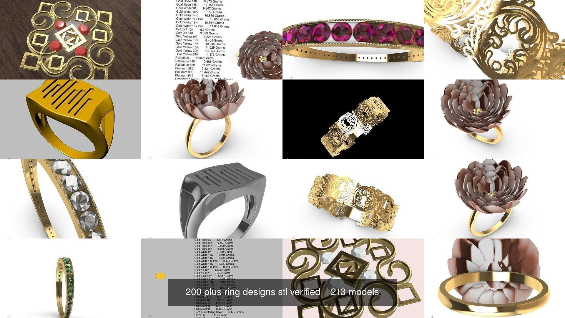 200 plus ring designs stl verified  3D Model Collection_93
