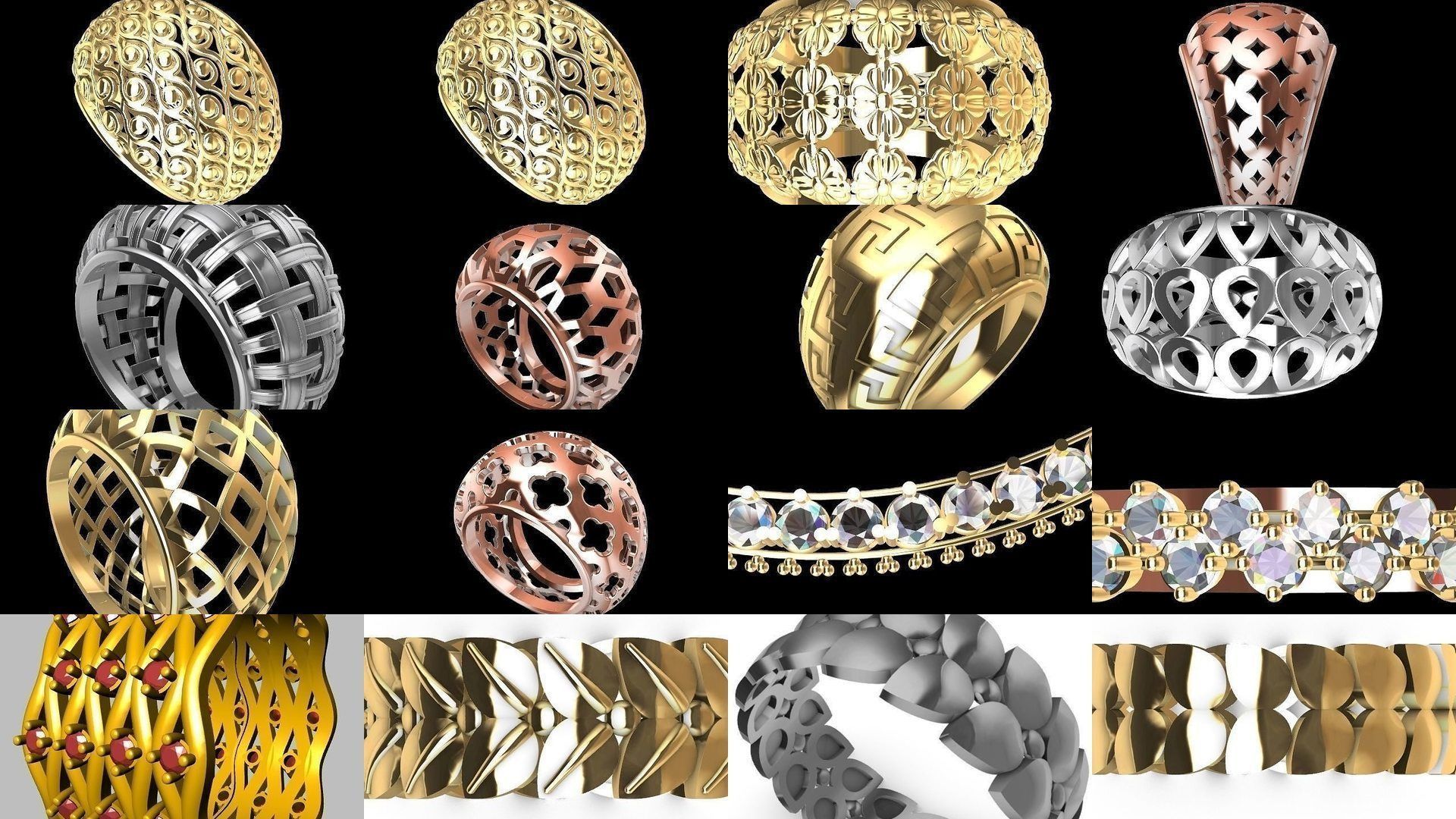 200 plus ring designs stl verified  3D Model Collection_65
