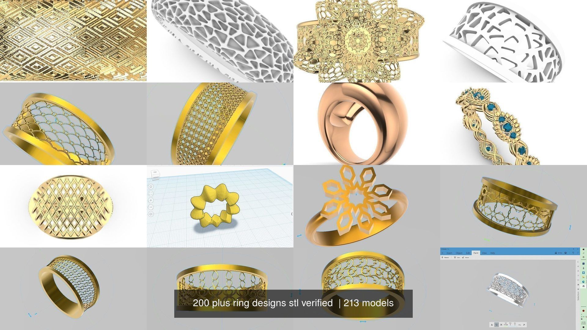200 plus ring designs stl verified  3D Model Collection_47