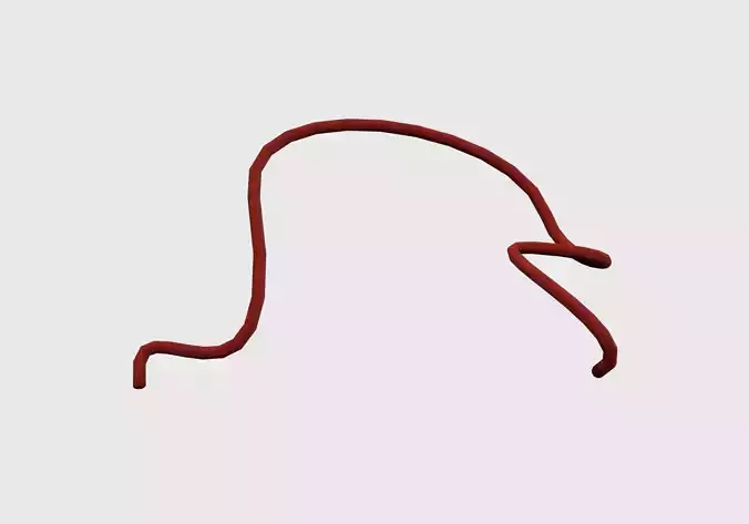 red string Low-poly 3D model