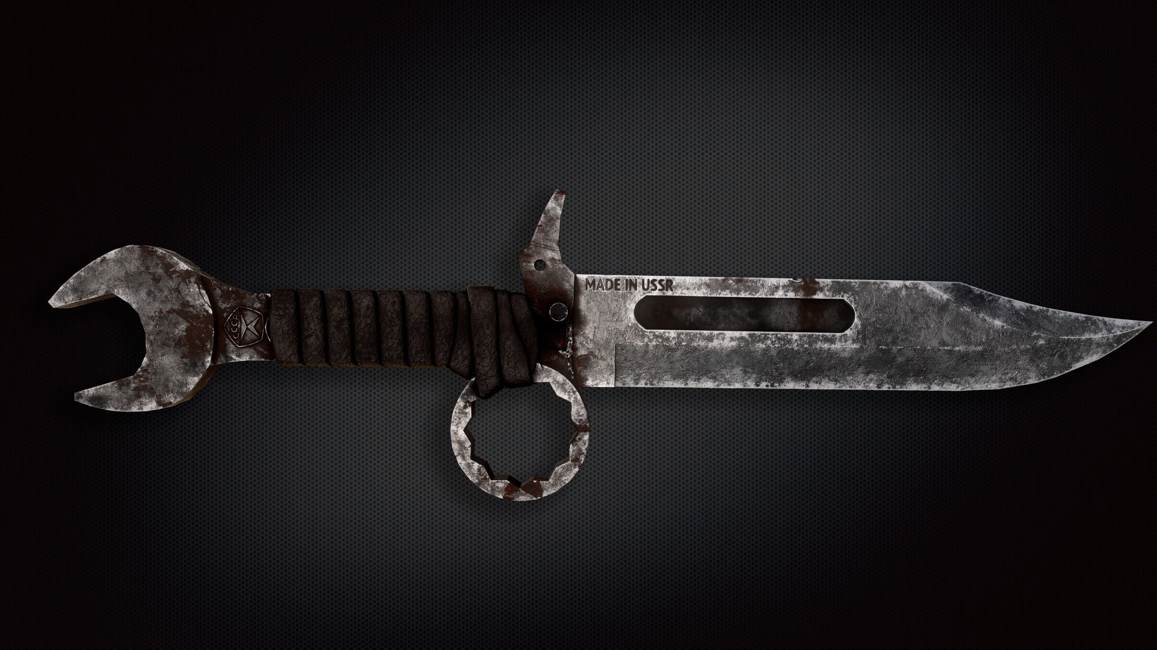 Craft knife post-apocalyptic PBR game readey Low-poly 3D model_2