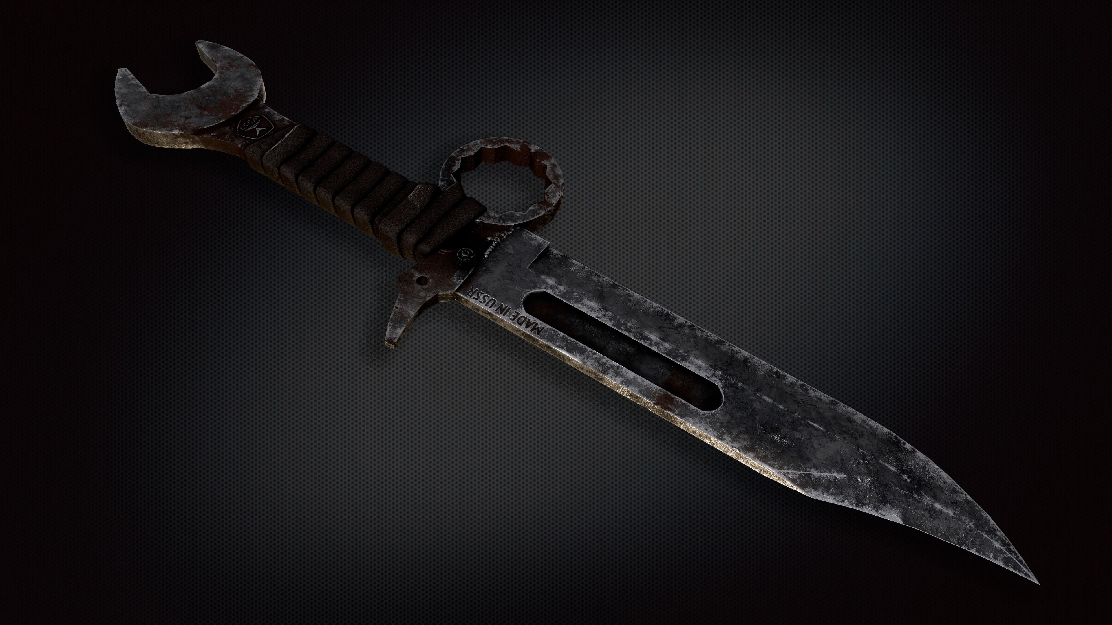 Craft knife post-apocalyptic PBR game readey Low-poly 3D model_3