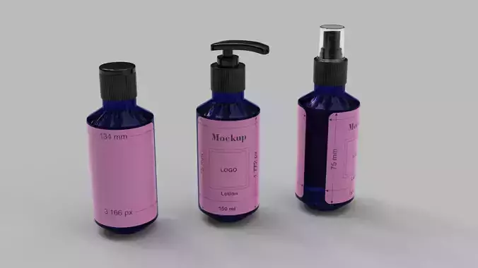 Mockup bottle for cosmetics 150ml