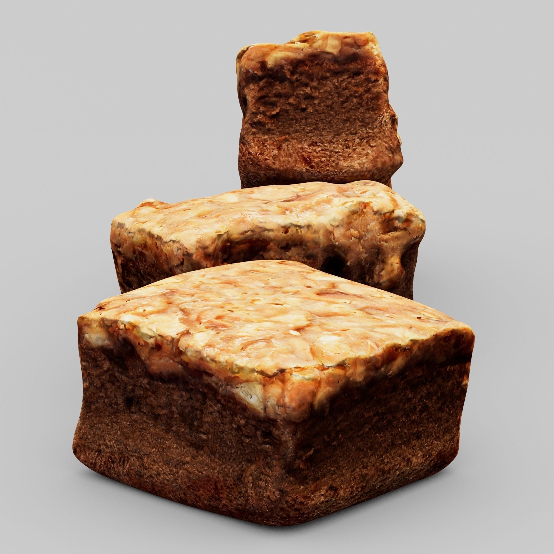 Toffee Cake  Low-poly 3D model_4