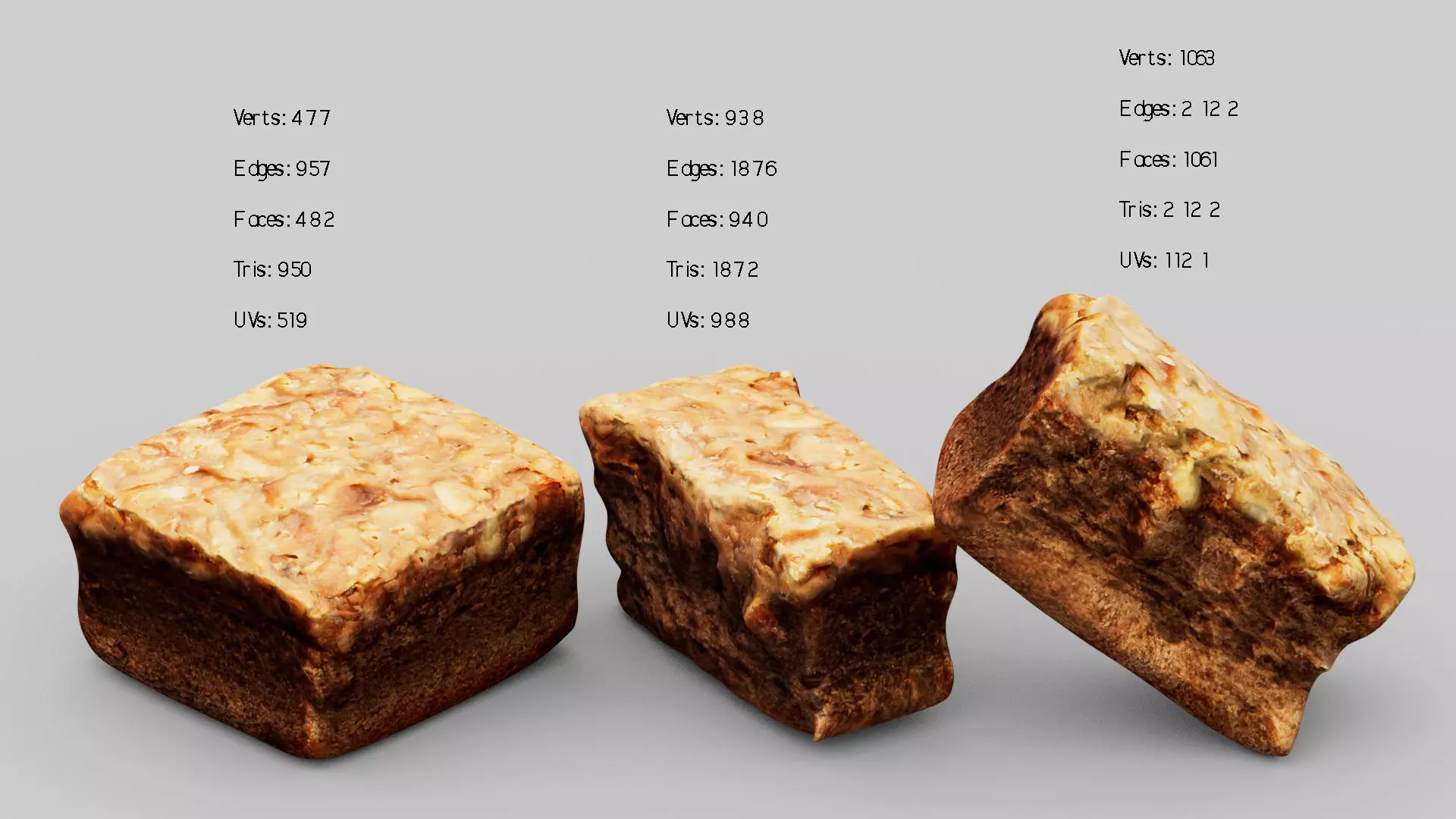 Toffee Cake  Low-poly 3D model_0