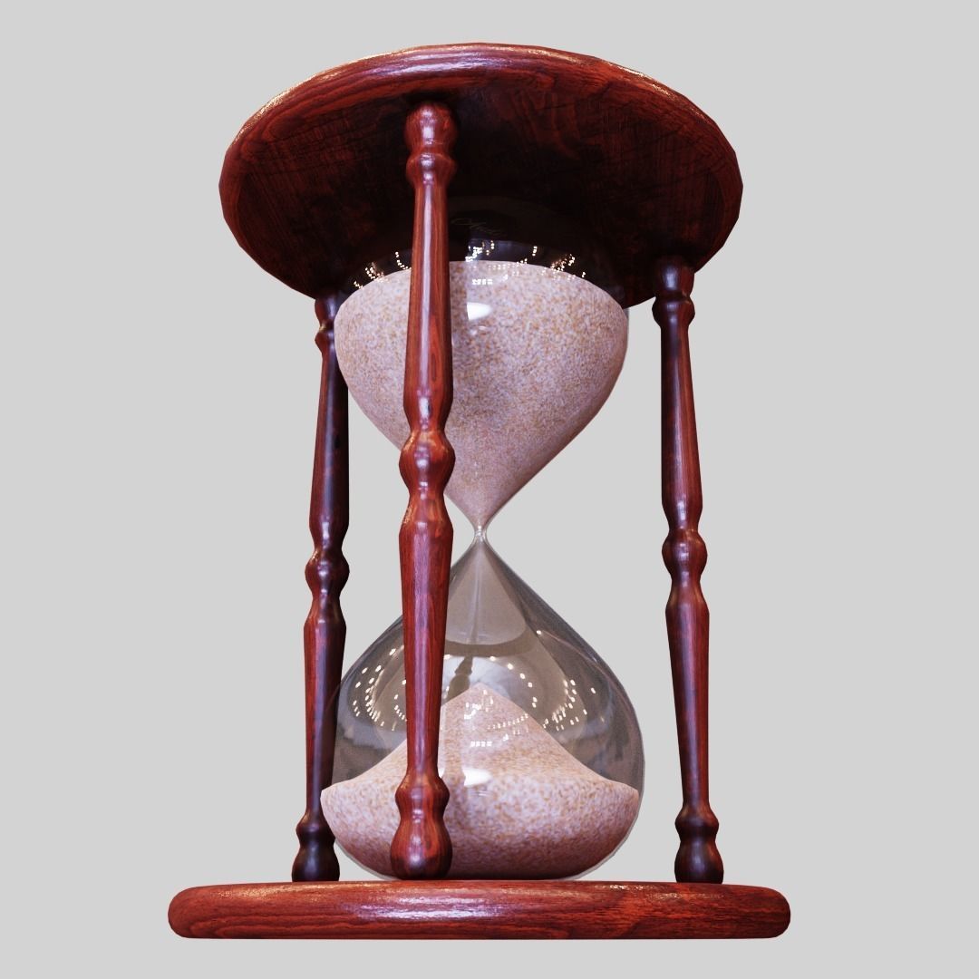HourGlass01 wooden hourglass with sand inside Free low-poly 3D model_1